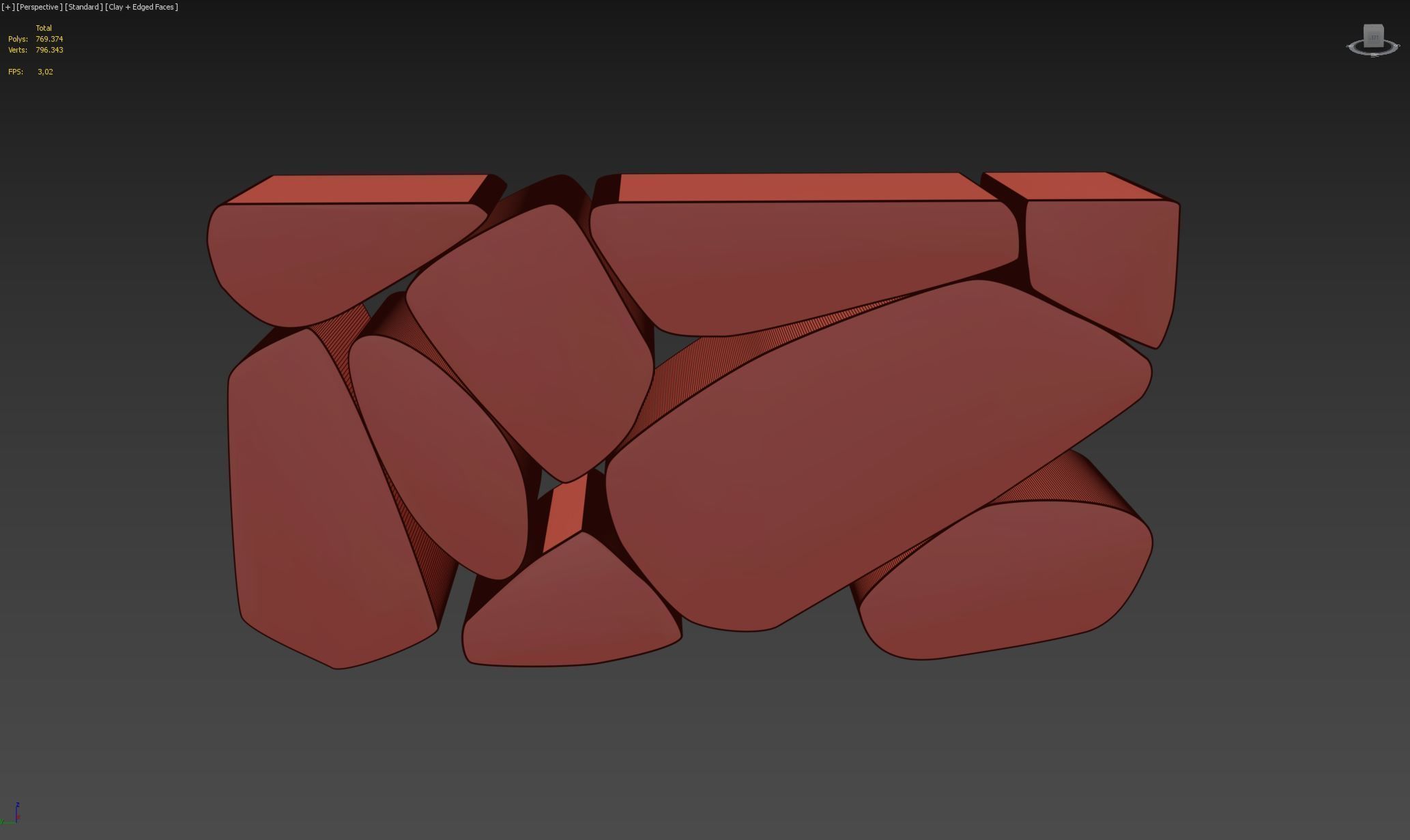 Stones Console 3D model_4