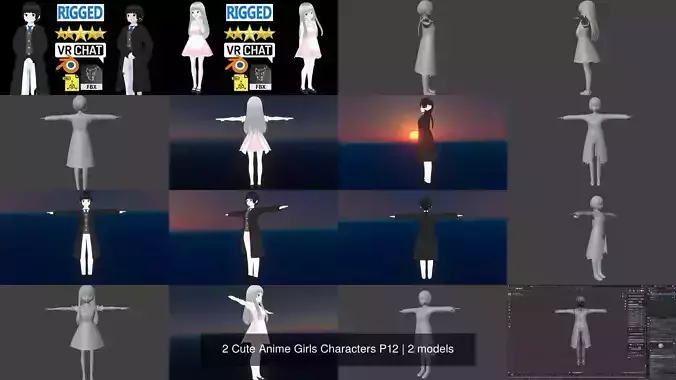 2 Cute Anime Girls Characters P12