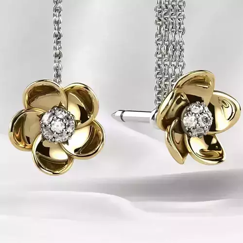 Cute Flowers Gold Stud Earrings