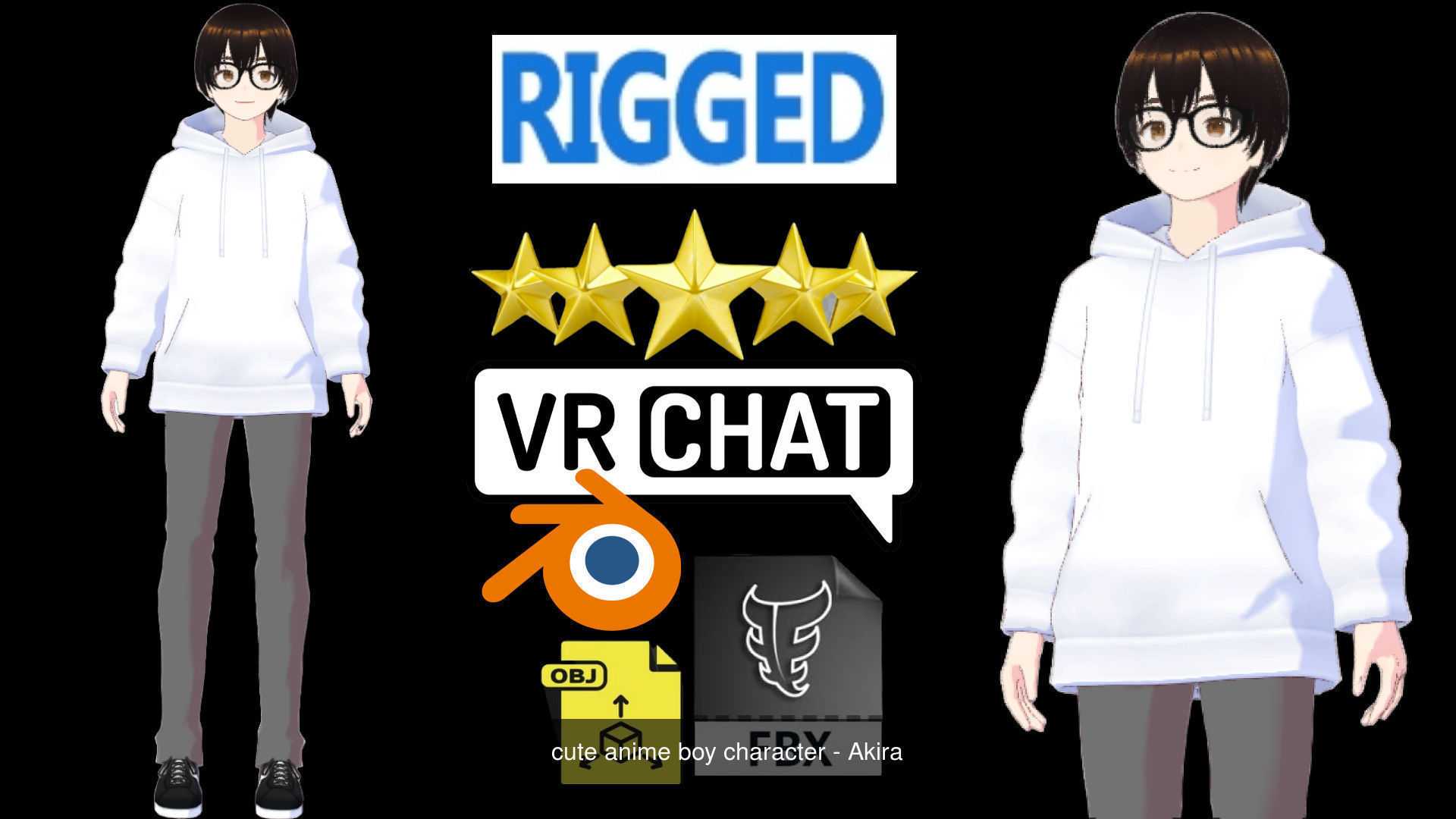 2 Cute Anime Girls Characters P13 3D Model Collection_3