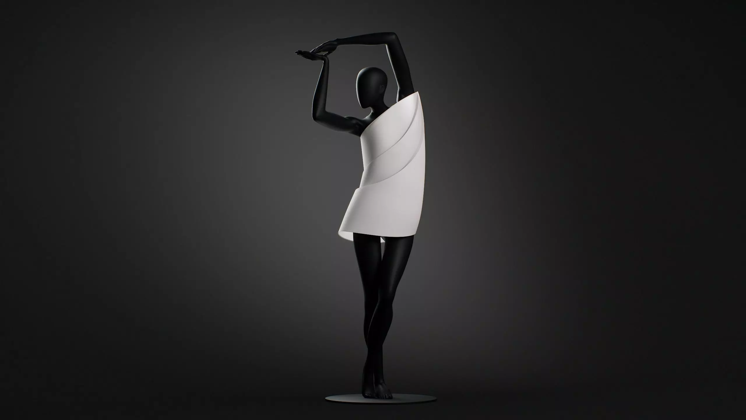 Pleats Origami Fashion Editorial Model 04 3D model