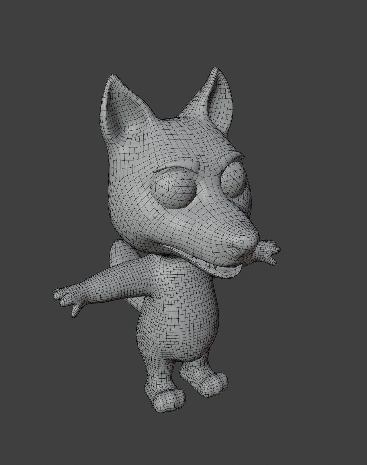 Cartoon Red Wolf Animated 3D Model Low-poly 3D model_3