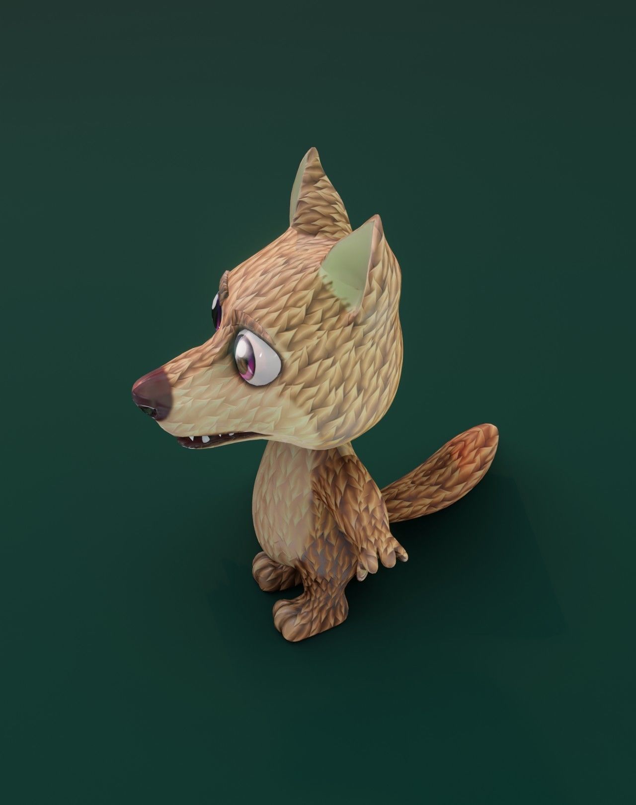 Cartoon Red Wolf Animated 3D Model Low-poly 3D model_6