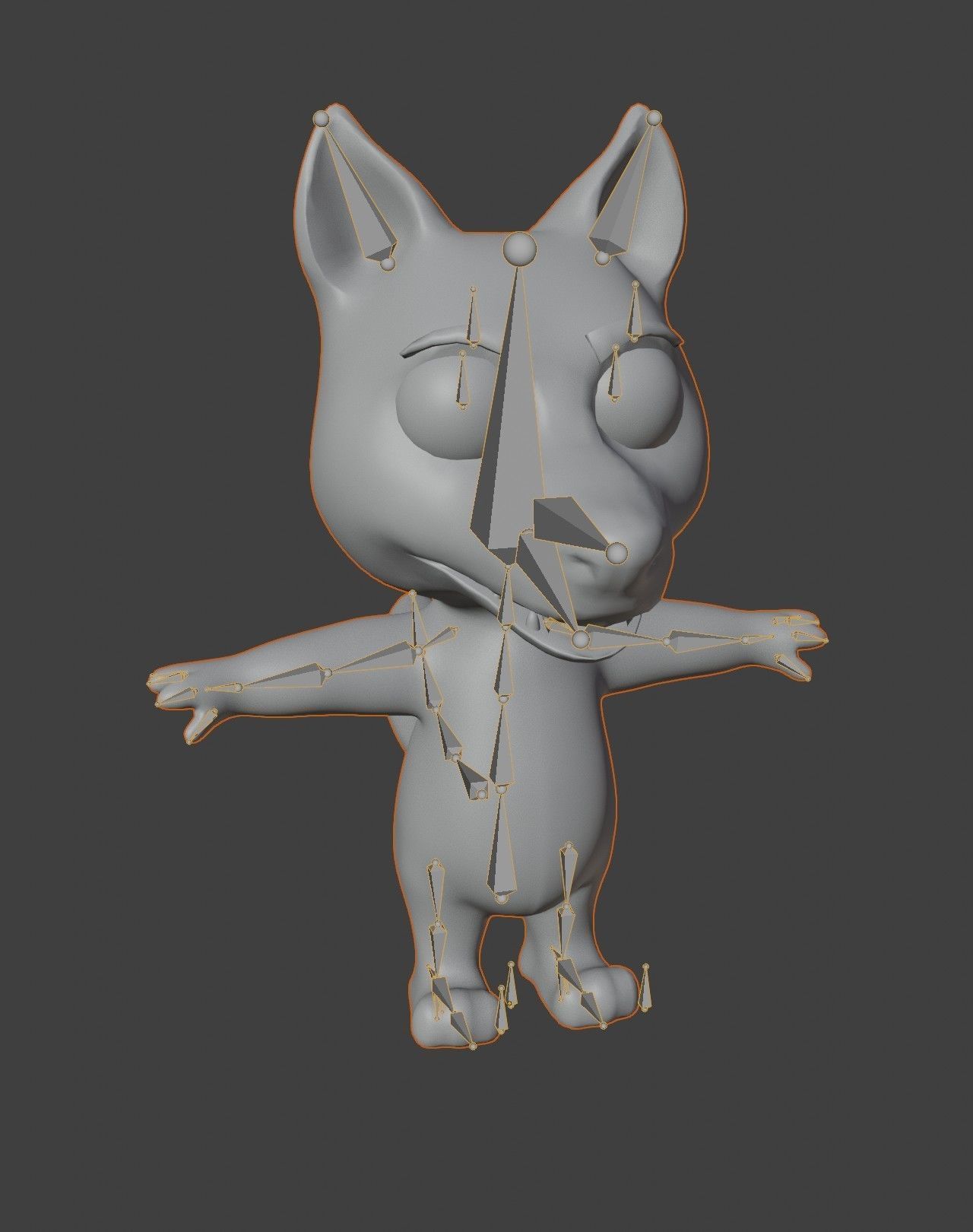 Cartoon Red Wolf Animated 3D Model Low-poly 3D model_4