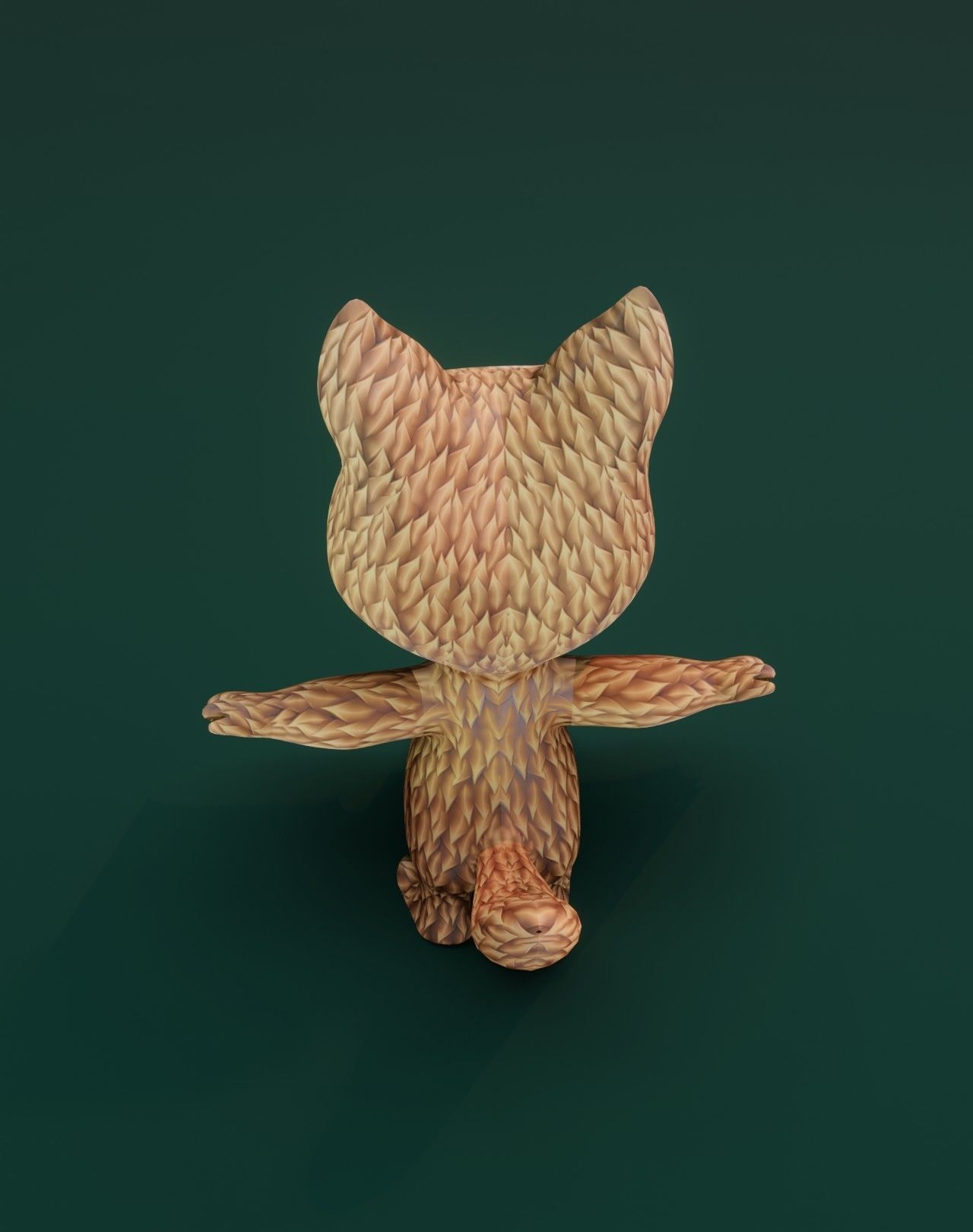 Cartoon Red Wolf Animated 3D Model Low-poly 3D model_8