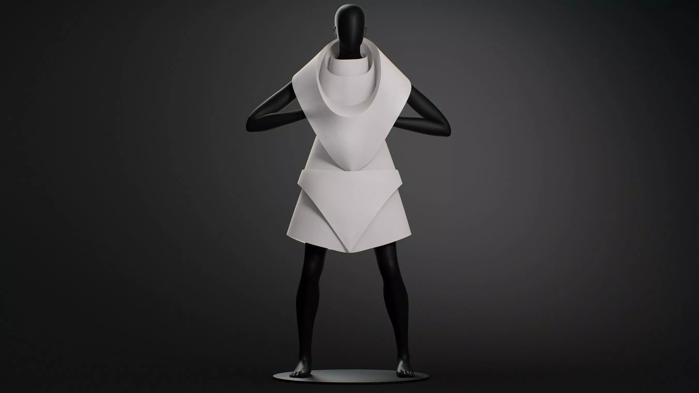 Pleats Origami Fashion Editorial Model 05 3D model