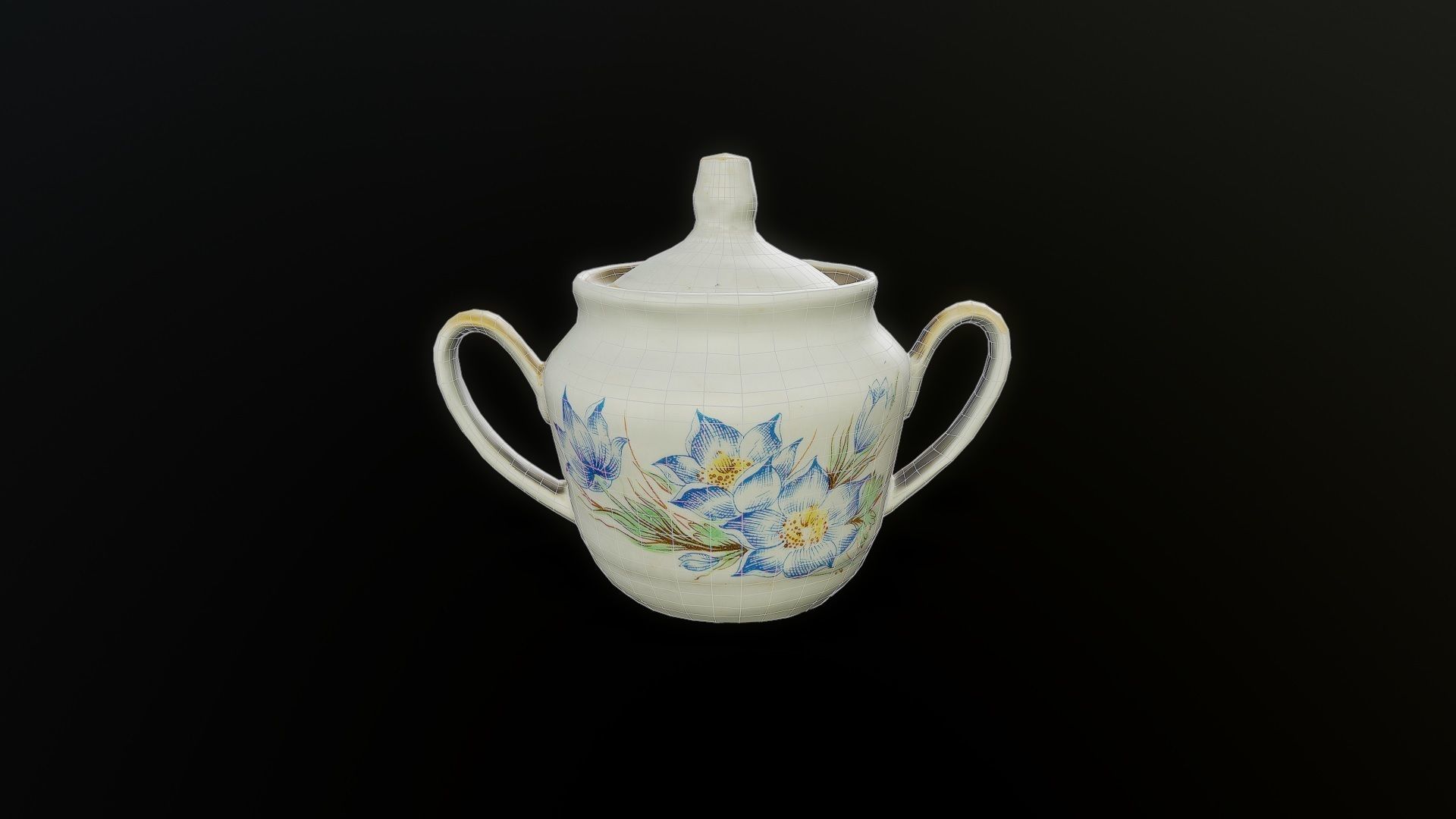 3D Scan Sugar Bowl 01 Low-poly 3D model_1