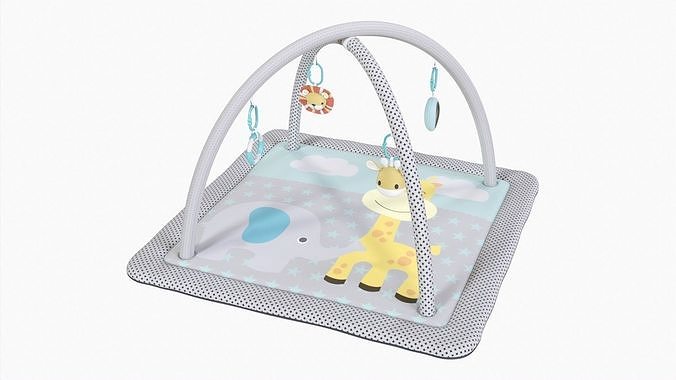 Baby playmat with toys 3D model