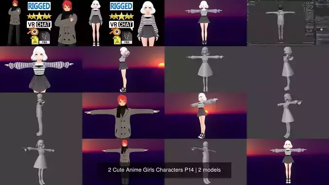 2 Cute Anime Girls Characters P14