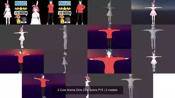 2 Cute Anime Girls Characters P15