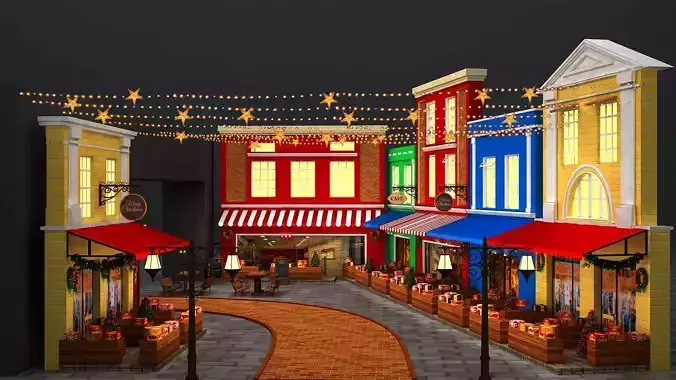 Christmas market 3d design