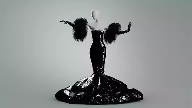 Miss Sohee X Christian Cowan Black Dress with sleeves