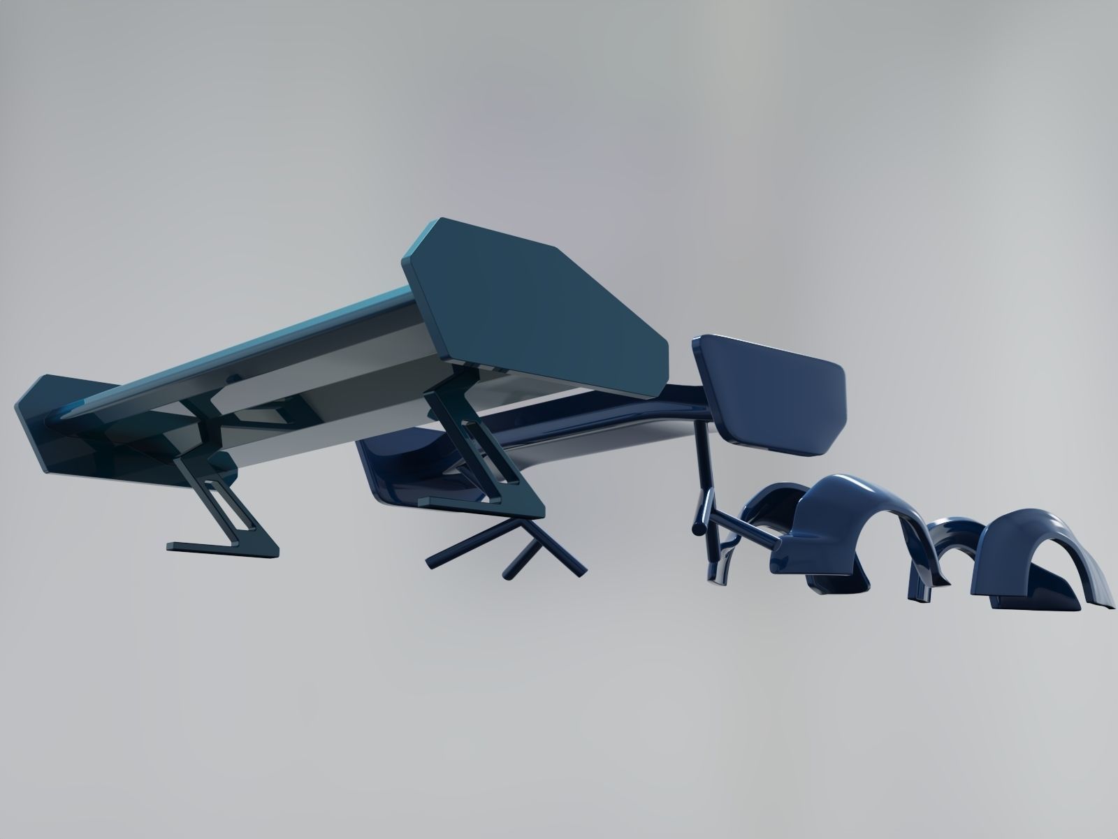 Spoiler tuning part auto  3D model_3