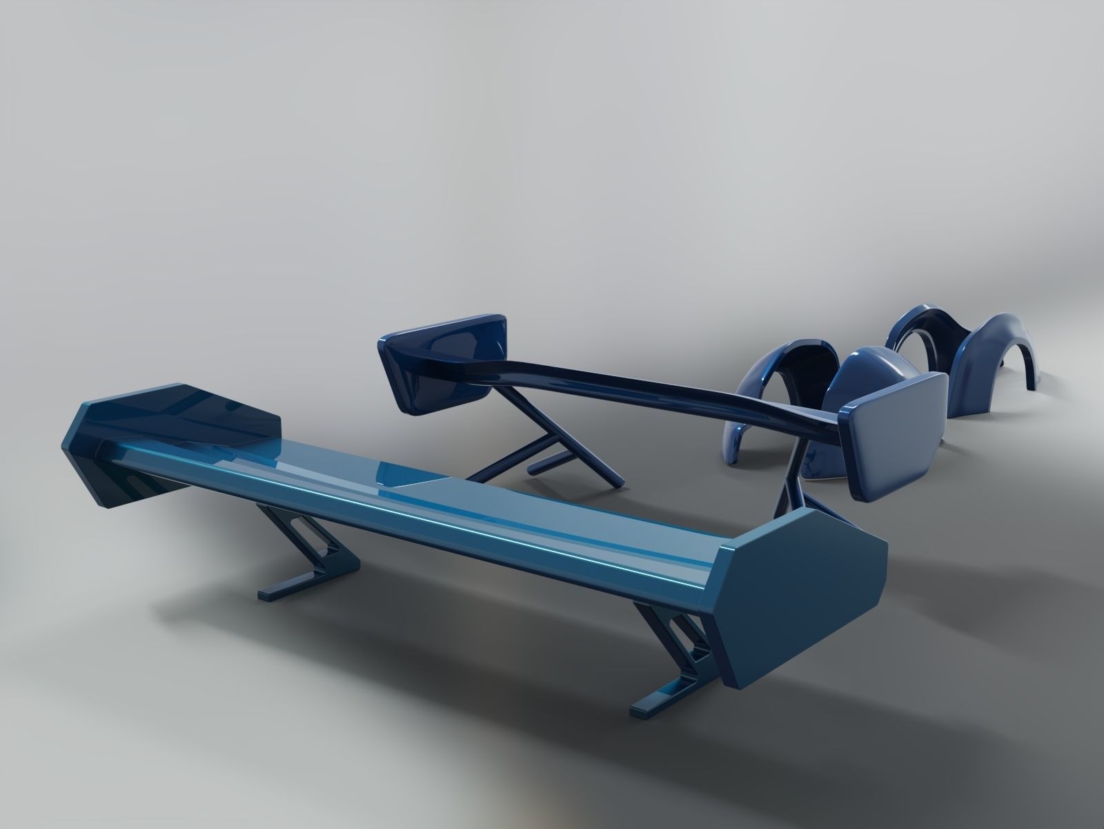 Spoiler tuning part auto  3D model_1