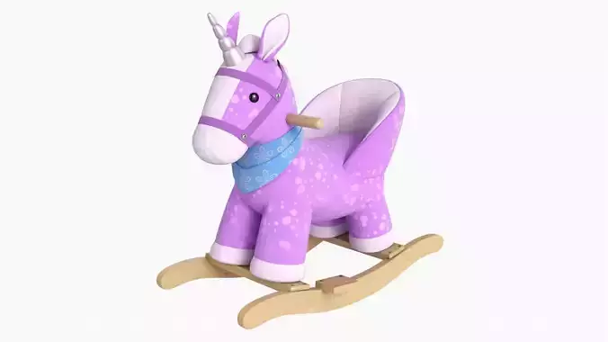 Baby rocking chair unicorn 03 3D model