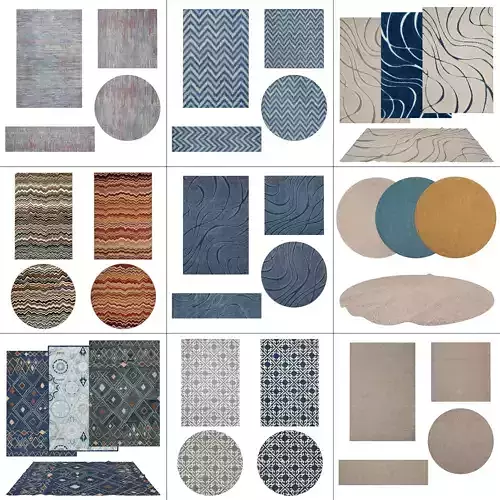 9 in 1 Rug Collection No 31 Low-poly 3D model