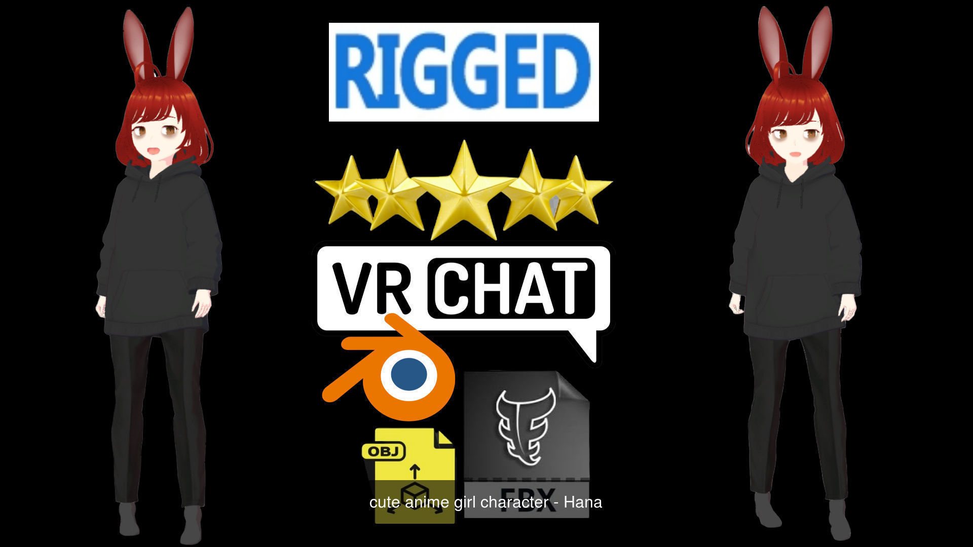 2 Cute Anime Girls Characters P19 3D Model Collection_2