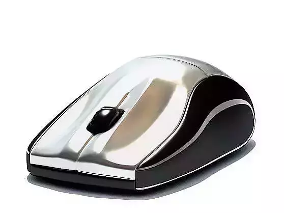 Mouse   Wireless Silver Metallic