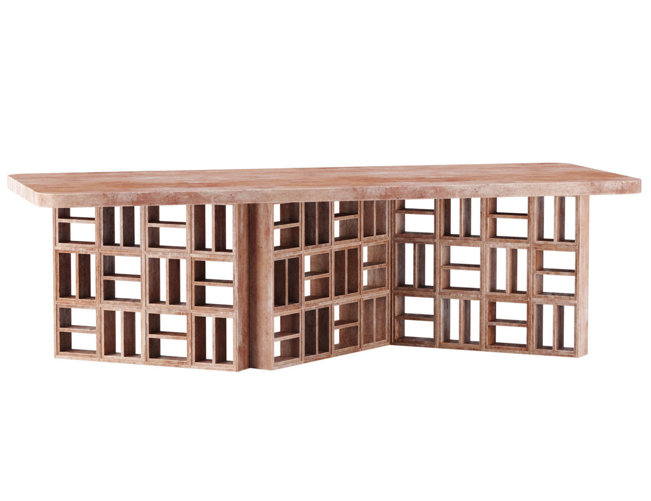 Rock ceramic dining table  3D model_1