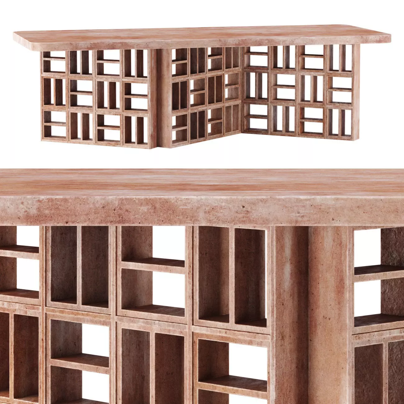 Rock ceramic dining table  3D model_0