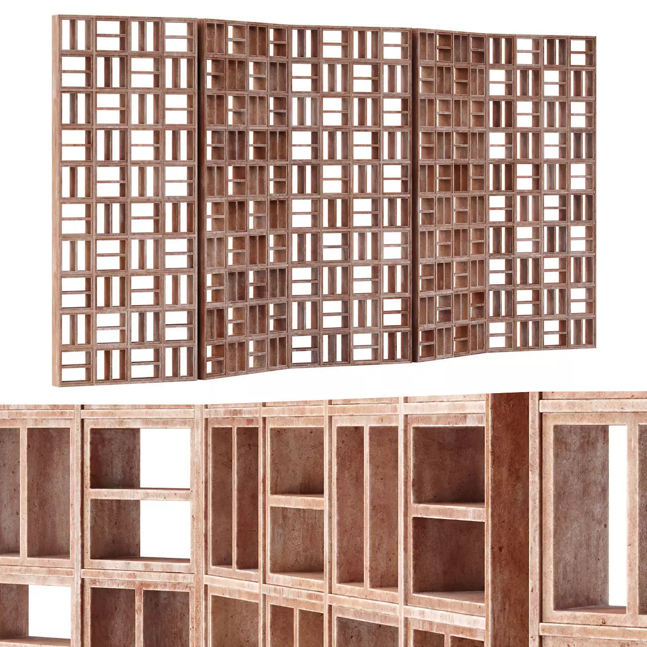 Rock ceramic folding screen 3D model