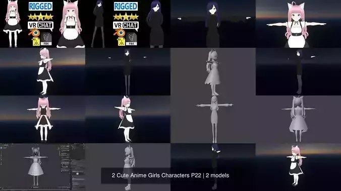 2 Cute Anime Girls Characters P22