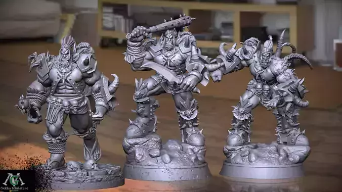 Orc 3 Poses STL 3D Model for SLA 3D Printing  3D print model