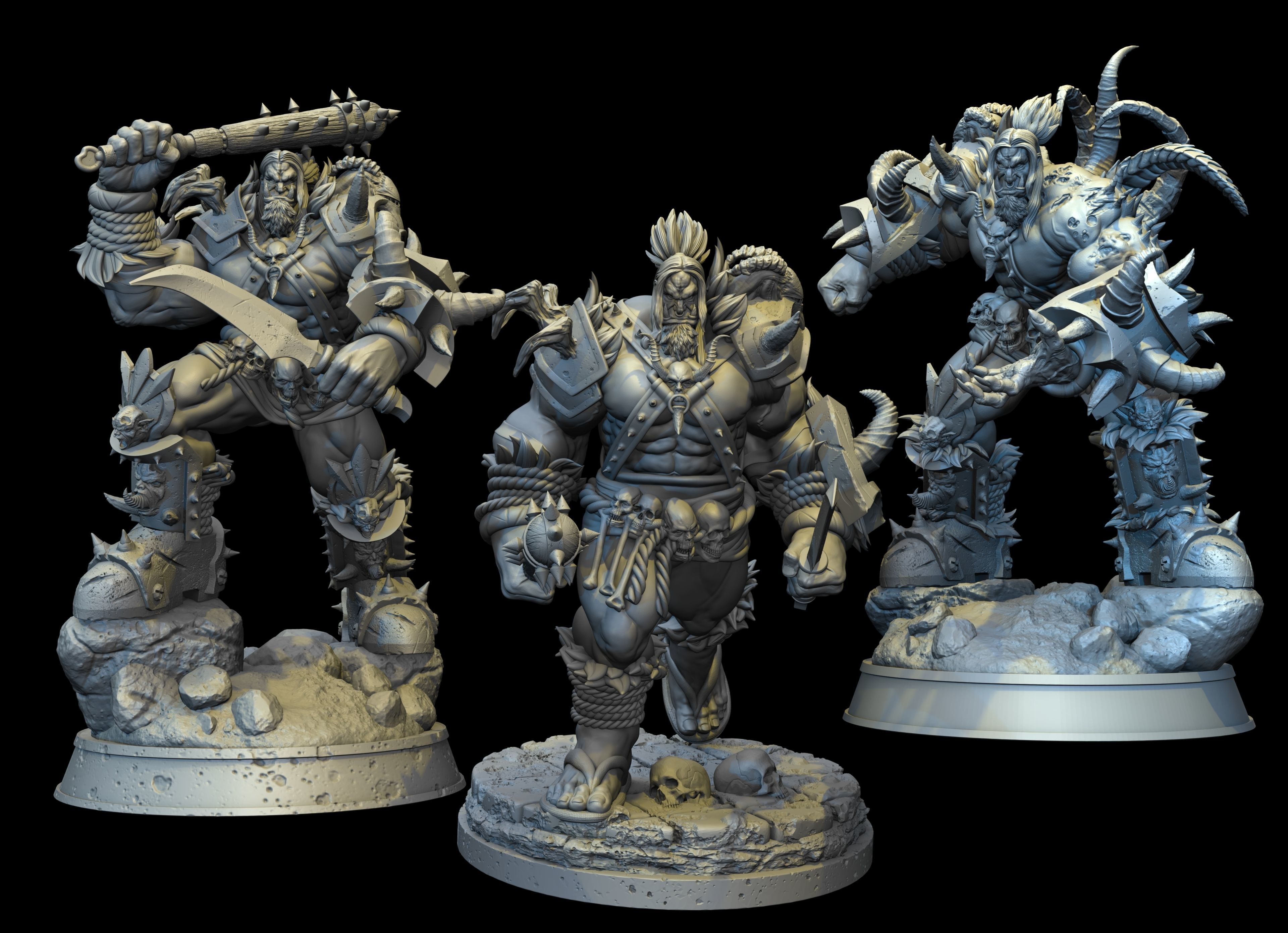 Orc 3 Poses STL 3D Model for SLA 3D Printing  3D print model_2