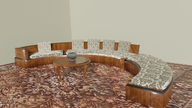designer sofa  Low-poly 3D model