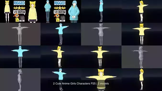 2 Cute Anime Girls Characters P25