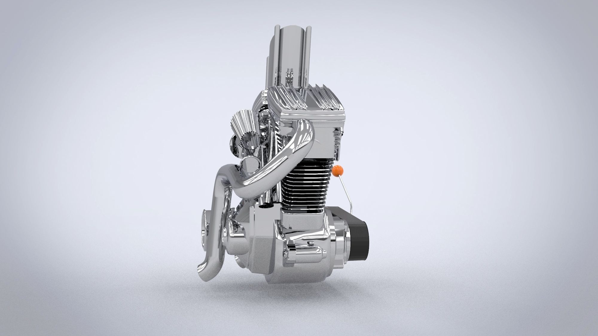 Motorcycle engine 3D model_4