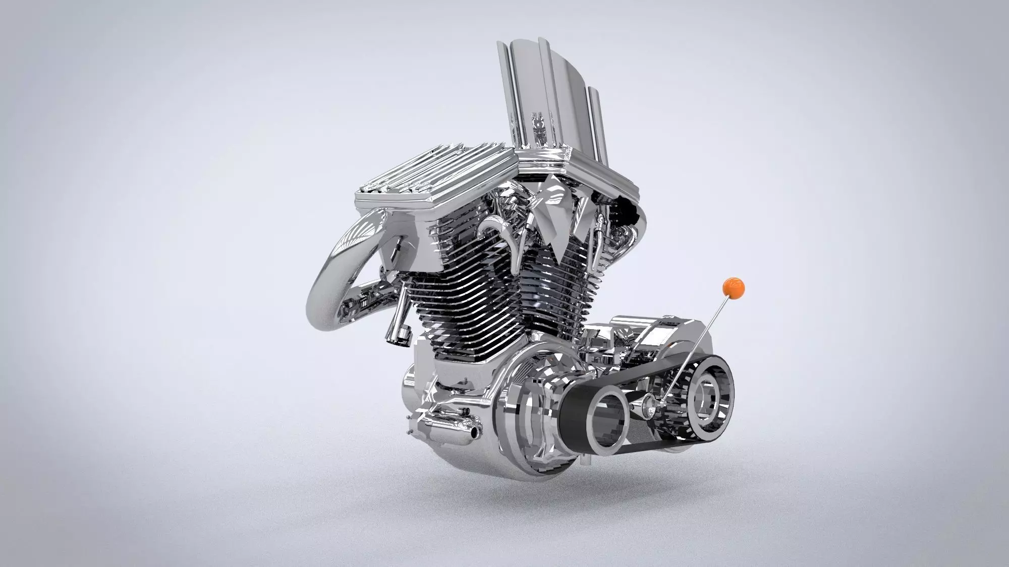 Motorcycle engine 3D model_0