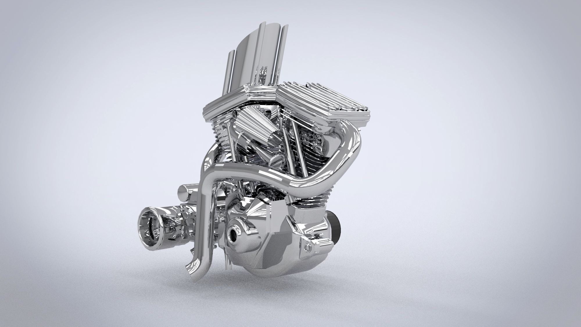 Motorcycle engine 3D model_5