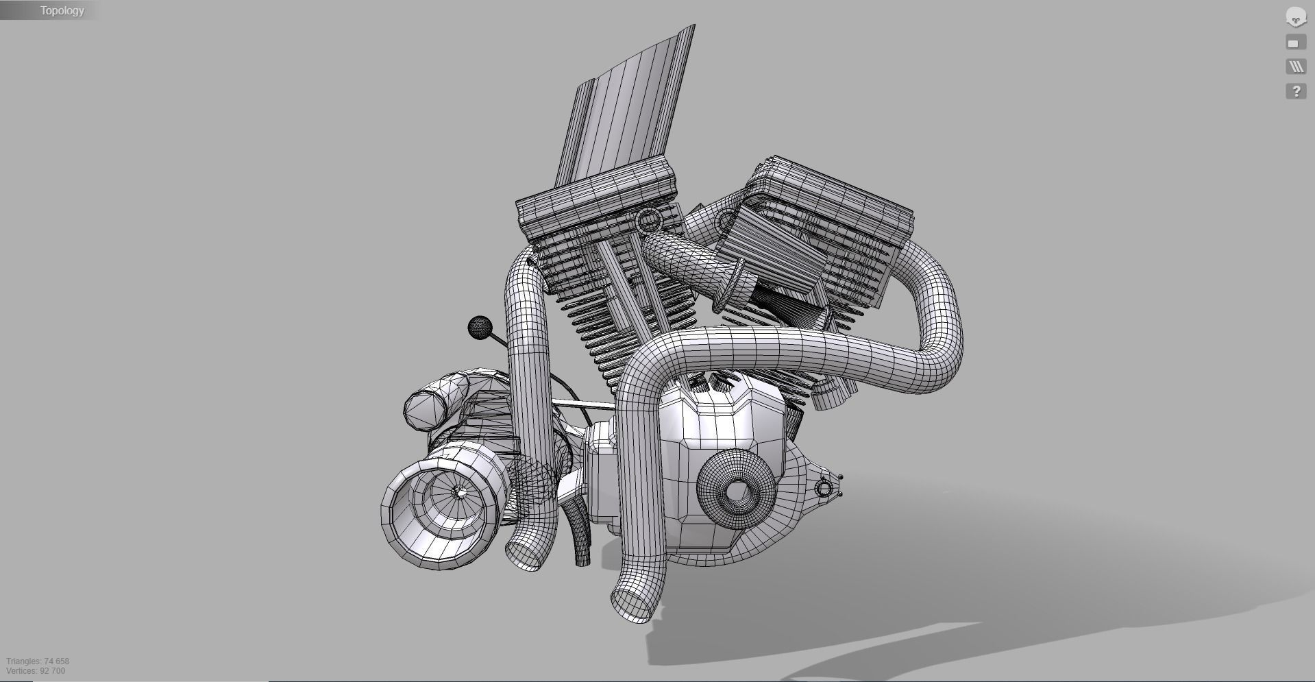 Motorcycle engine 3D model_16