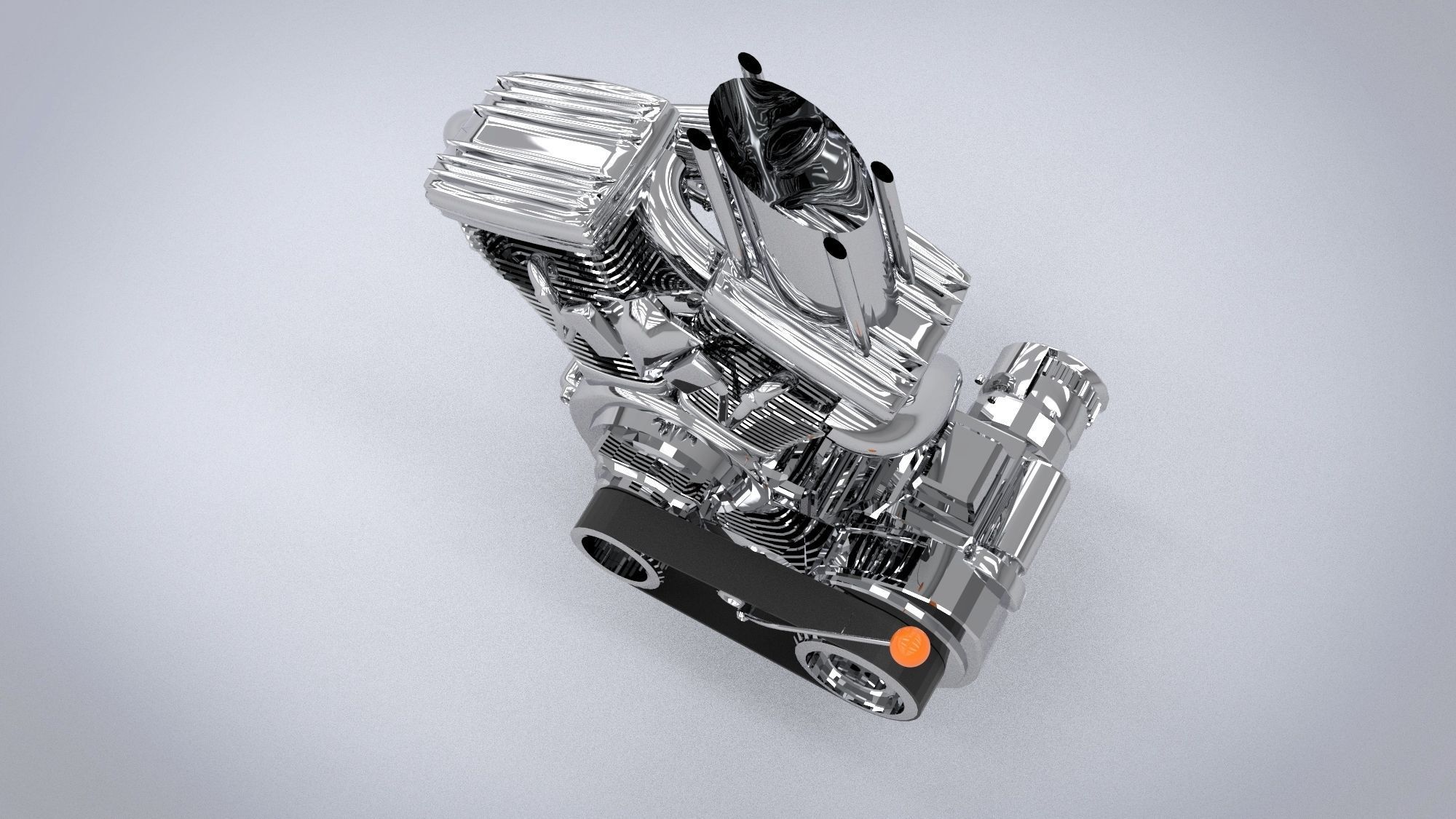 Motorcycle engine 3D model_13
