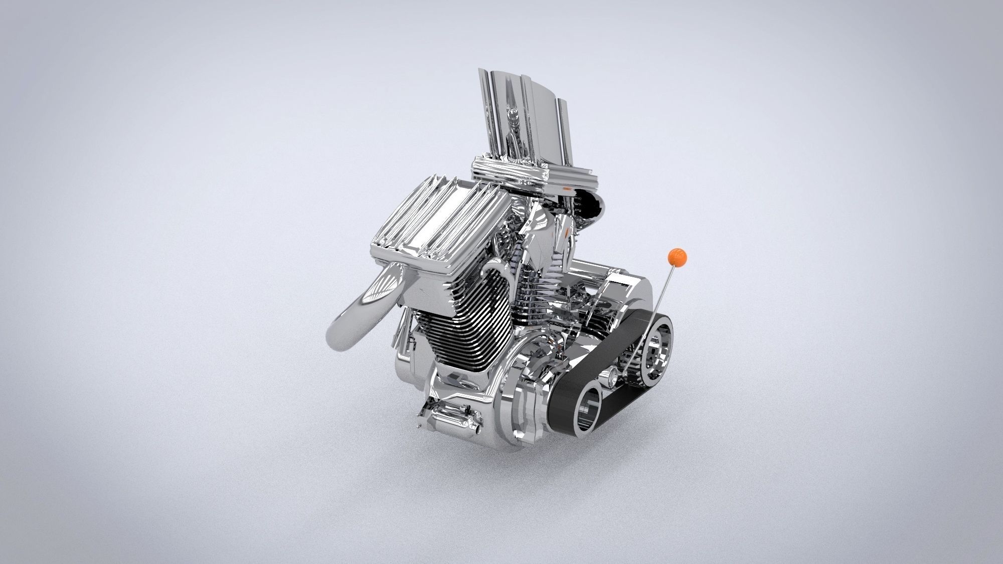 Motorcycle engine 3D model_12
