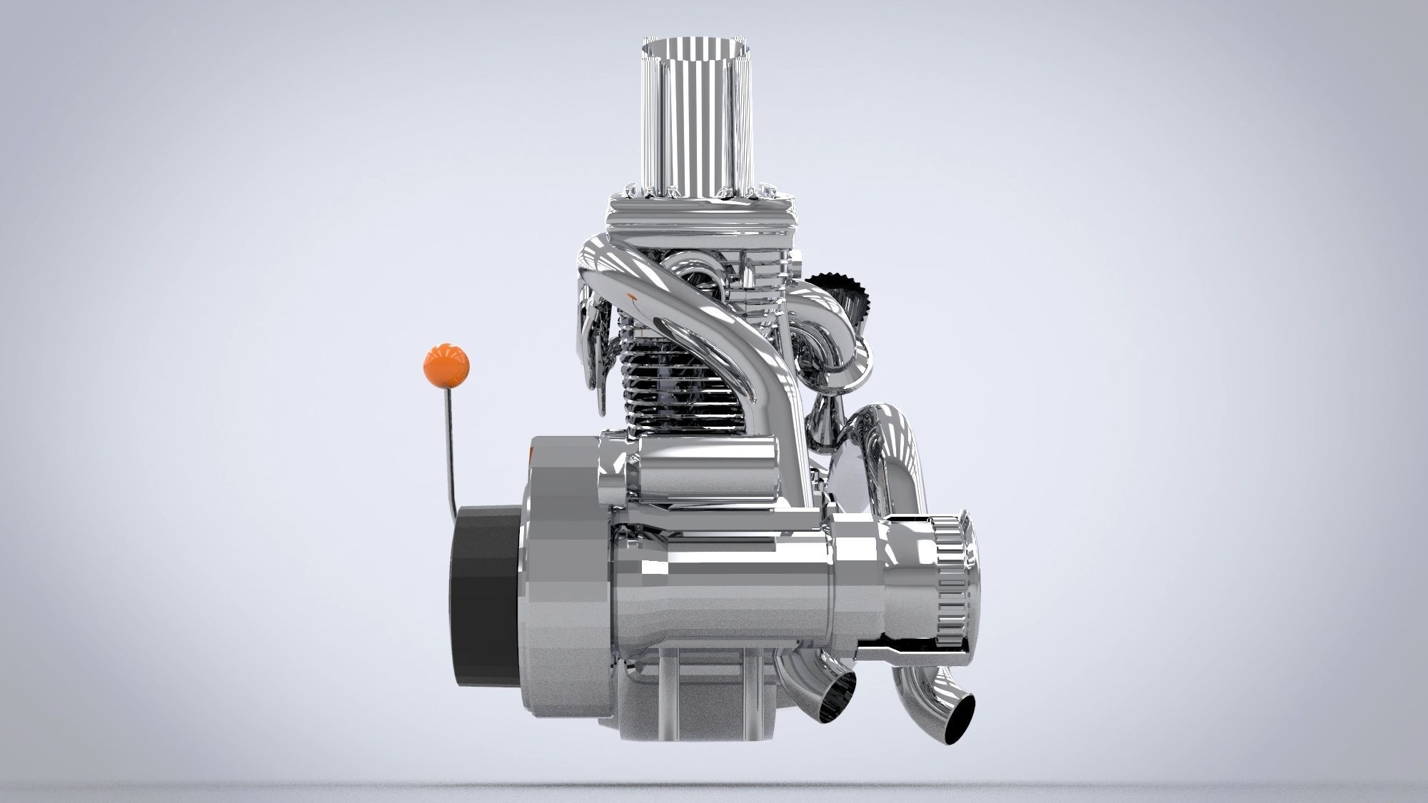 Motorcycle engine 3D model_9