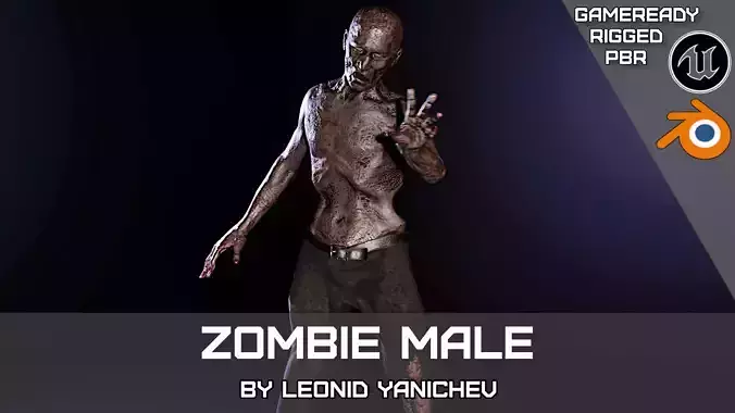 Zombie lowpoly rigged Low-poly 3D model