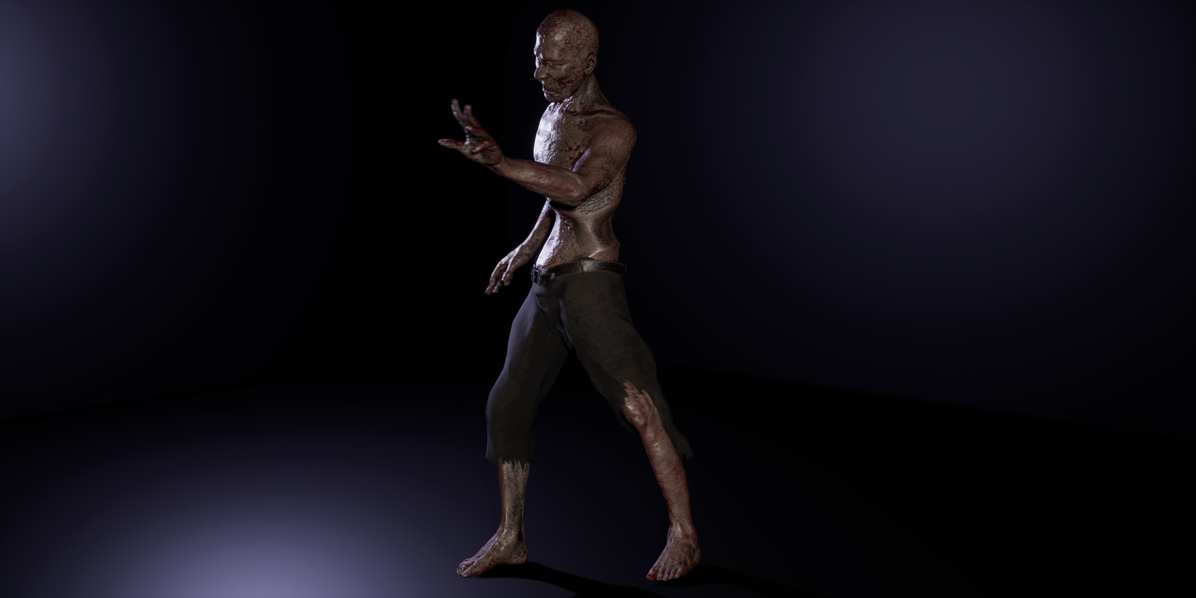 Zombie lowpoly rigged Low-poly 3D model_3