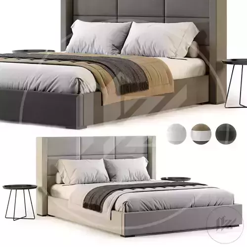 Rh Mdena Rectangular Bed 3D model