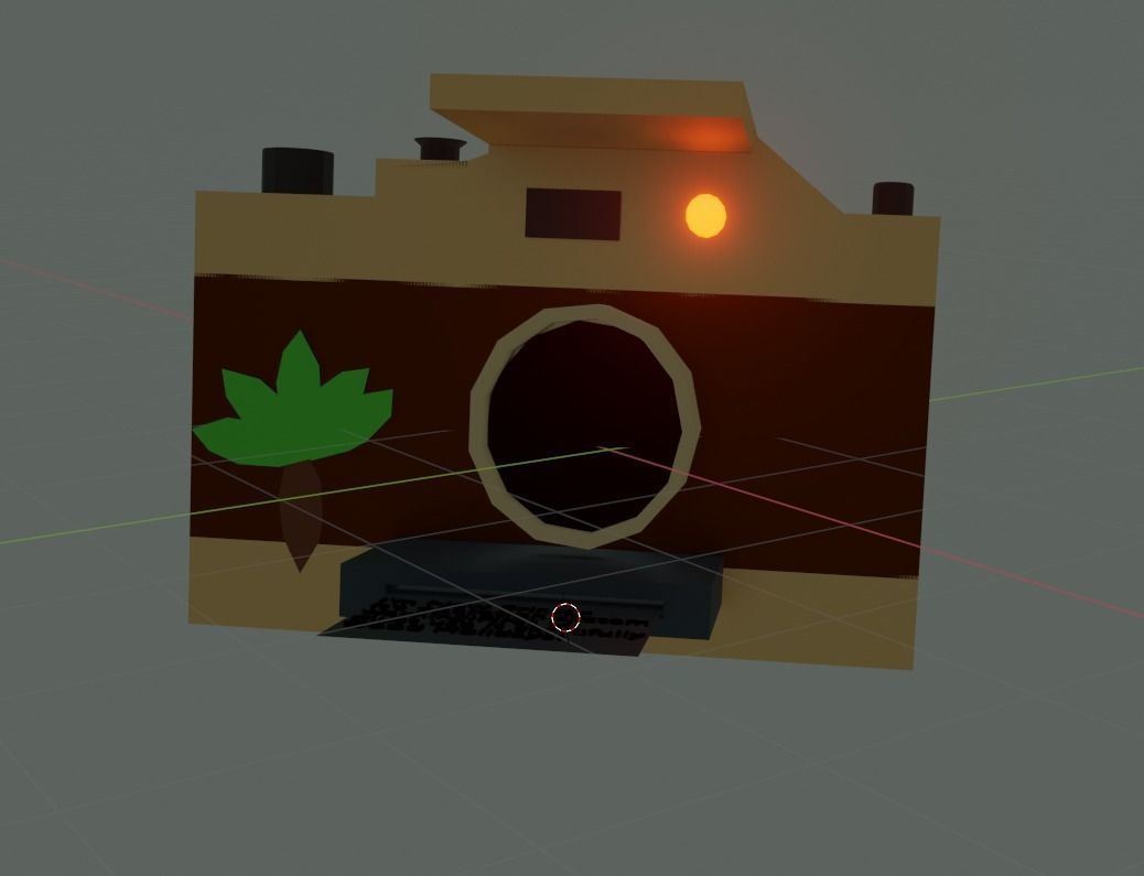 Camera with leaf Free low-poly 3D model_13