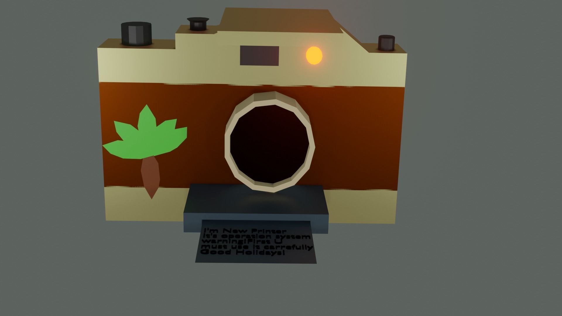 Camera with leaf Free low-poly 3D model_14