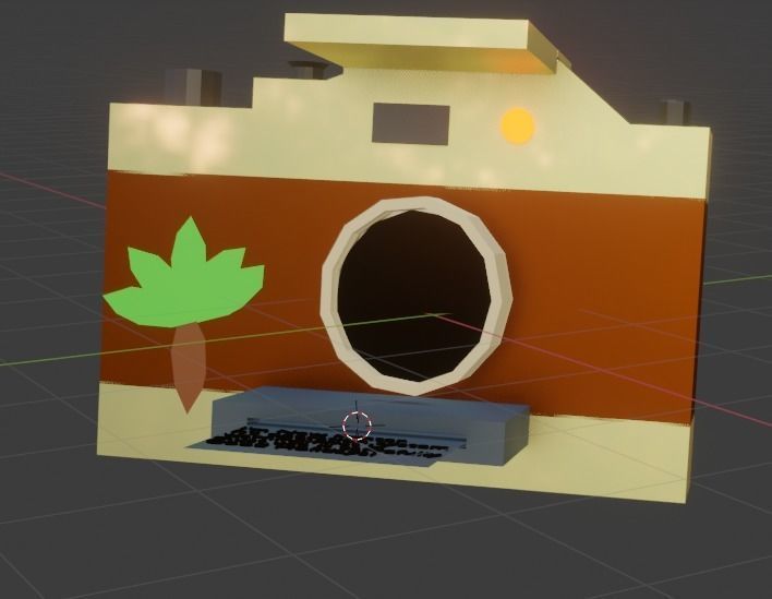 Camera with leaf Free low-poly 3D model_1