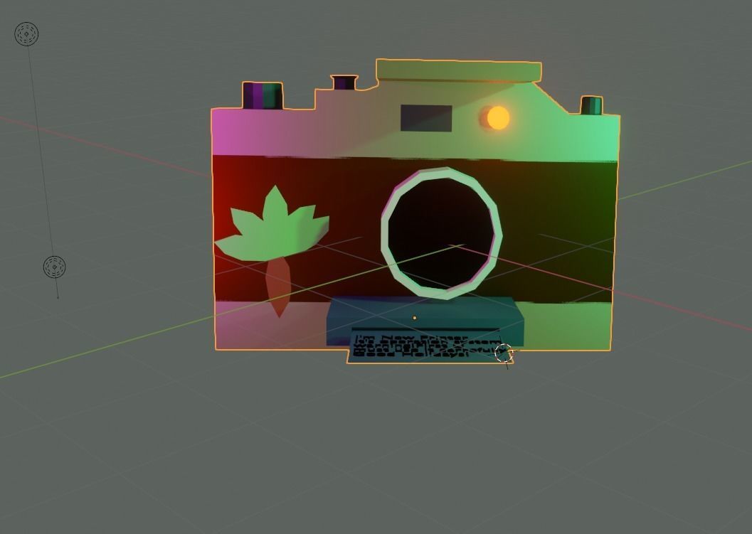 Camera with leaf Free low-poly 3D model_4