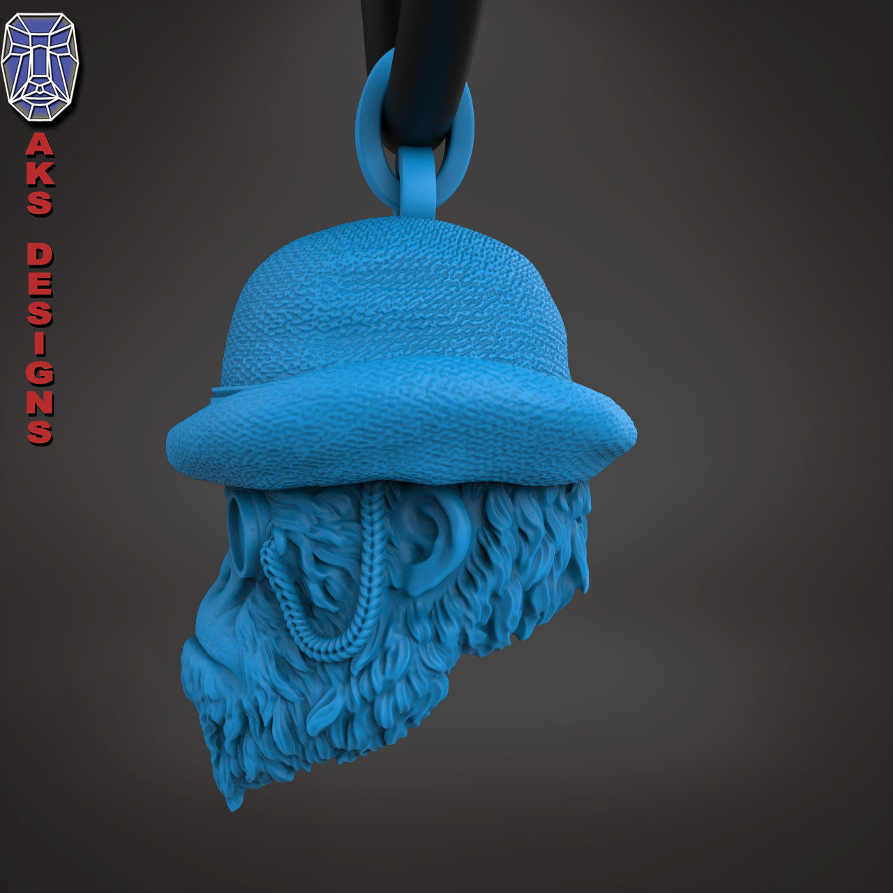 Pendant animal Jewelry Gentlemen Gorilla Monkey 1 3D print model_8