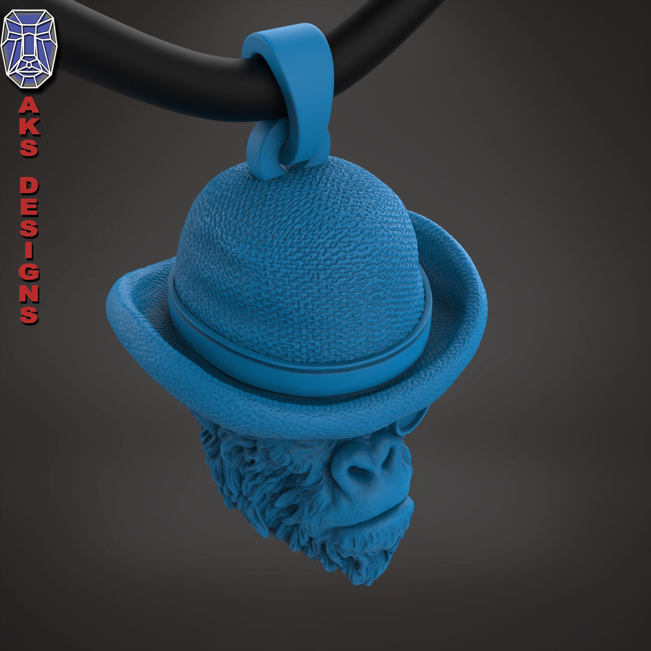 Pendant animal Jewelry Gentlemen Gorilla Monkey 1 3D print model_21