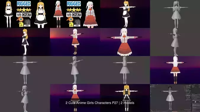 2 Cute Anime Girls Characters P27