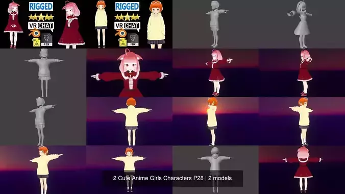 2 Cute Anime Girls Characters P28