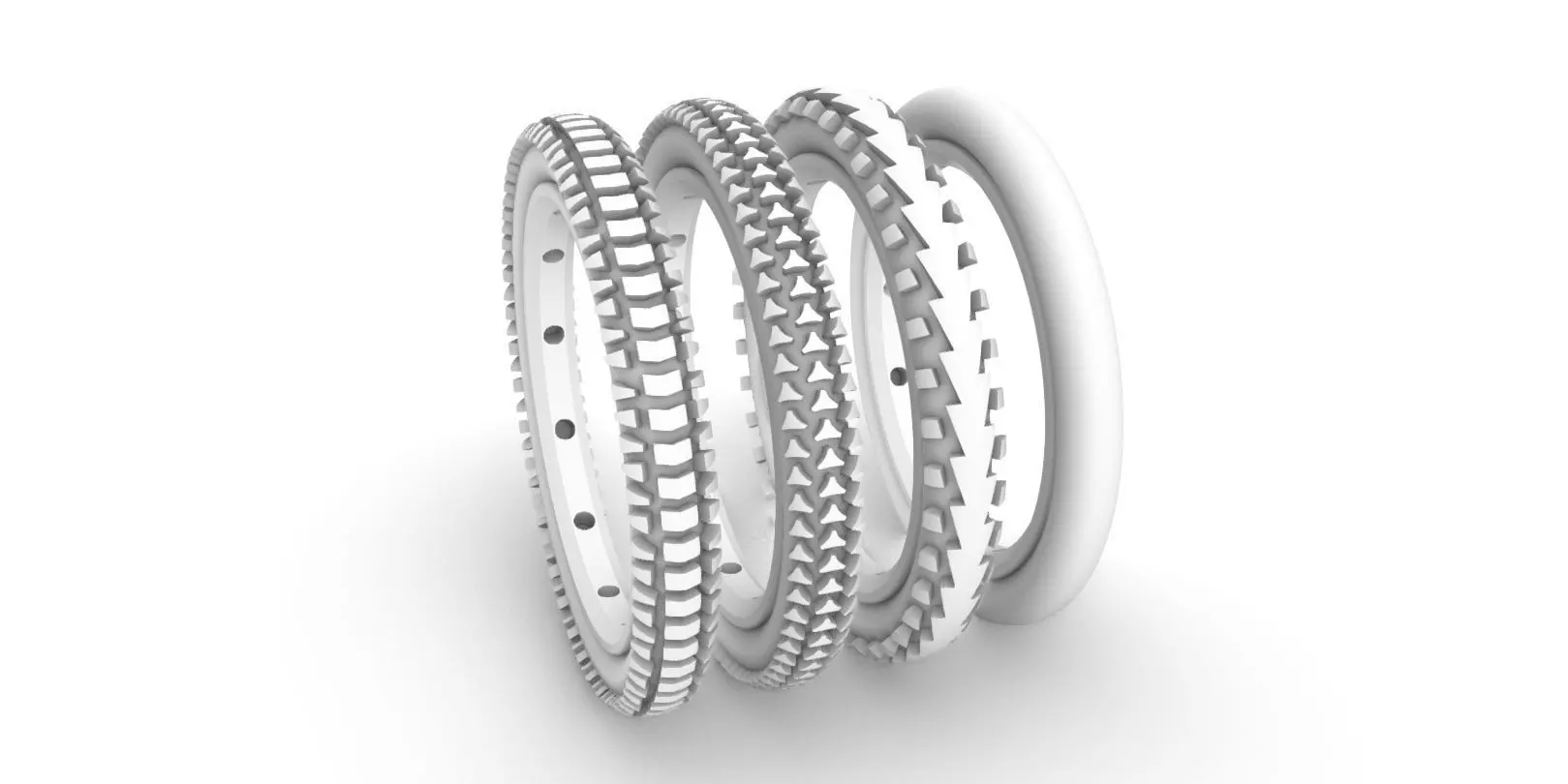 4 bicycle tire rings 3D print model