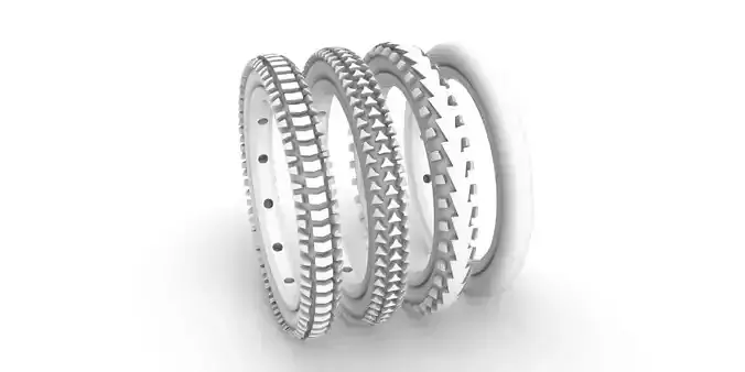 4 bicycle tire rings 3D print model